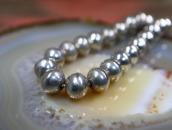 Old "Navajo Pearl" Good Weight  Silver Bead Necklace c.1970～