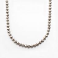 Old "Navajo Pearl" Good Weight  Silver Bead Necklace c.1970～