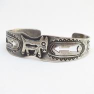 Antique Donkey Patched & Arrow Cutout Cuff Bracelet  c.1930～