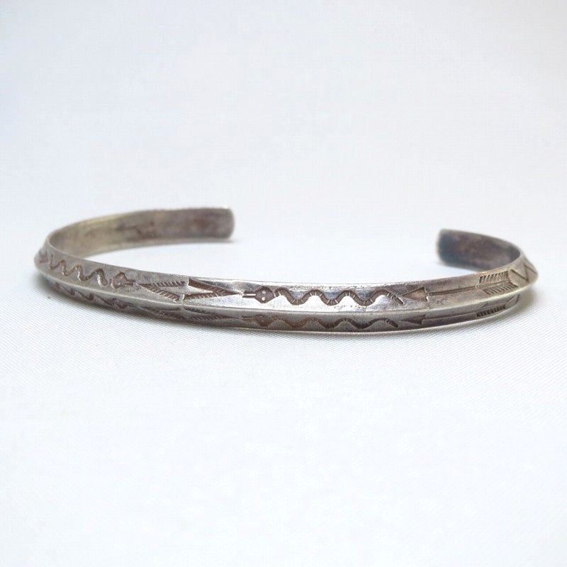 Antique Snake Stamped Narrow Trianglewire Cuff  c.1930～
