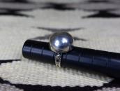Antique Navajo Pearl Face Tourist Ring in Silver c.1940