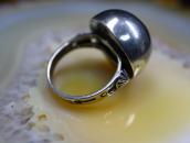 Antique Navajo Pearl Face Tourist Ring in Silver c.1940