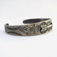 Antique ➸ Patch & 卍Thunderbird Stamped Cuff Bracelet c.1925～