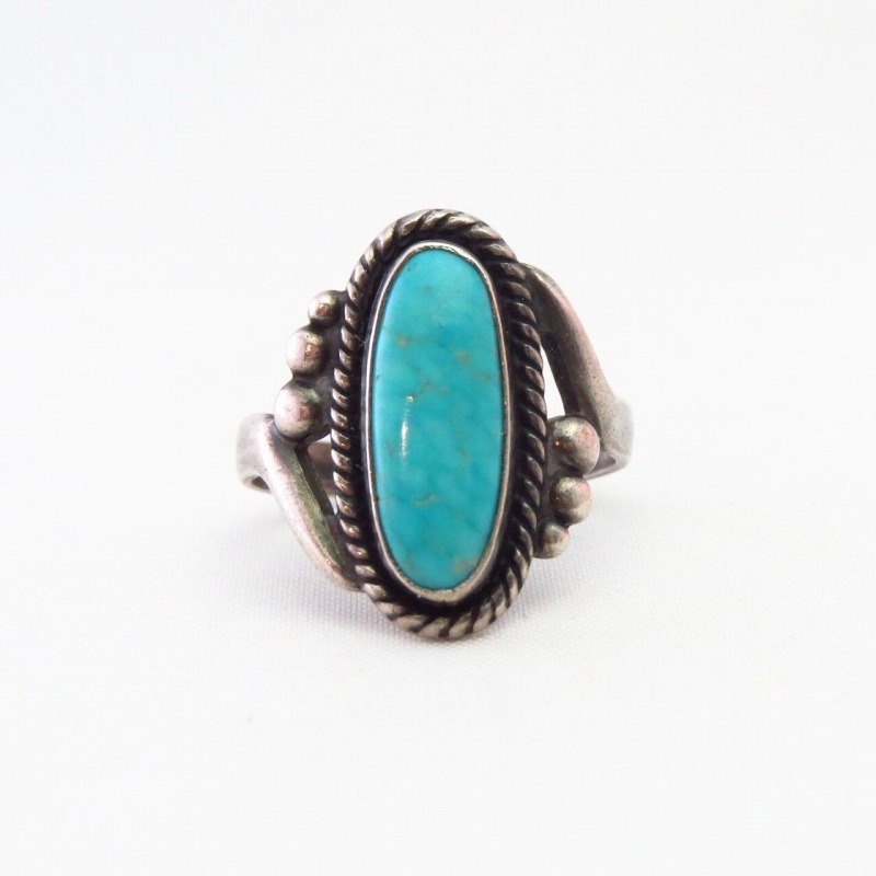 Vintage 【BELL TRADING POST】 Silver Women's Ring w/TQ c.1940～