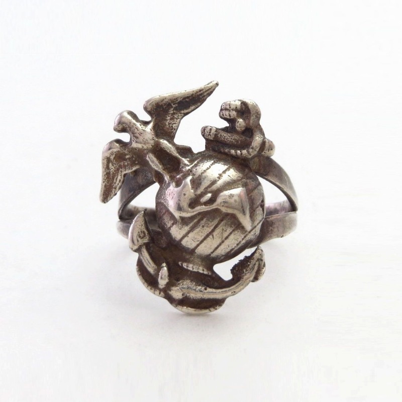 Vtg 【United States Marine Corps】 Navajo Casted Ring  c.1960～