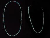 Vtg Single Strand Turquoise & Silver Bead Necklace  c.1970～