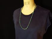 Vtg Single Strand Turquoise & Silver Bead Necklace  c.1970～