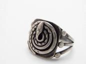 Antique Navajo / Pueblo Coiled Rattlesnake Face Ring c.1920～