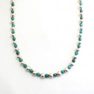 Vintage Navajo Pearl & Turquoise Bead Necklace  c.1965～