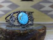 Vintage Navajo Silver Cuff w/Gem No.8 Turquoise c.1950～