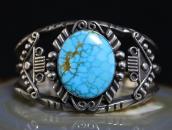 Vintage Navajo Silver Cuff w/Gem No.8 Turquoise c.1950～