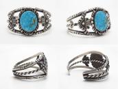 Vintage Navajo Silver Cuff w/Gem No.8 Turquoise c.1950～