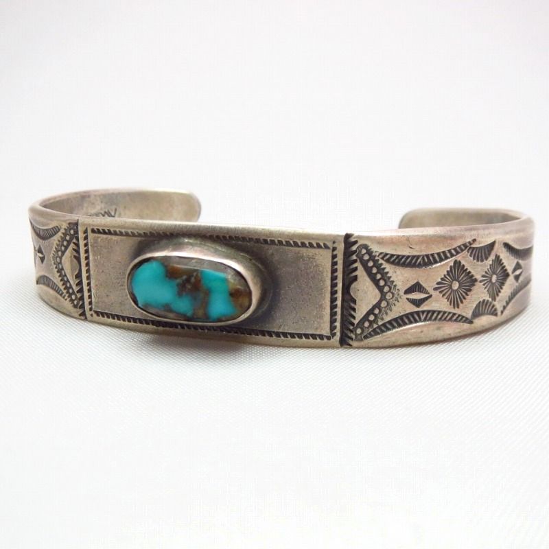 Al Somers Stamped Ingot Silver Cuff w/Bisbee TQ