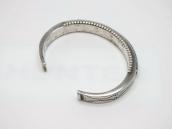 Vtg Zuni Turquoise Inlay Domed Shape Cuff in Silver c.1950～