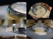 Vtg Zuni Turquoise Inlay Domed Shape Cuff in Silver c.1950～