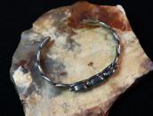 Vtg Navajo Twisted Narrow Cuff w/3 Blue Gem Turquoise c.1950