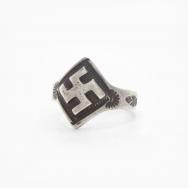 Atq Navajo 卍 Applique Rambus Cigar Band Tourist Ring c.1925～