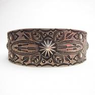 Antique 【GARDEN OF THE GODS】 Silver Cuff Bracelet  c.1940