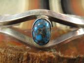Vintage Navajo Cuff Bracelet w/Gem Persian Turquoise c.1965～