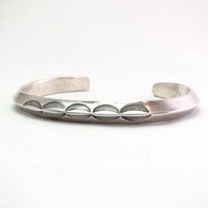 Antique Navajo Stamped IngotSilver TriangleWire Cuff c.1915～