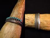 Antique Navajo Stamped IngotSilver TriangleWire Cuff c.1915～