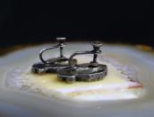 Vintage Zuni Floral Design Turquoise Inlay Earring  c.1950～