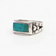 Vintage Navajo or Pueblo Turquoise Inlay Men's Ring  c.1945～