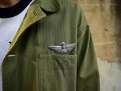 Atq Navajo Busy Stamped T-bird Pin w/Gem Turquoise  c.1935～