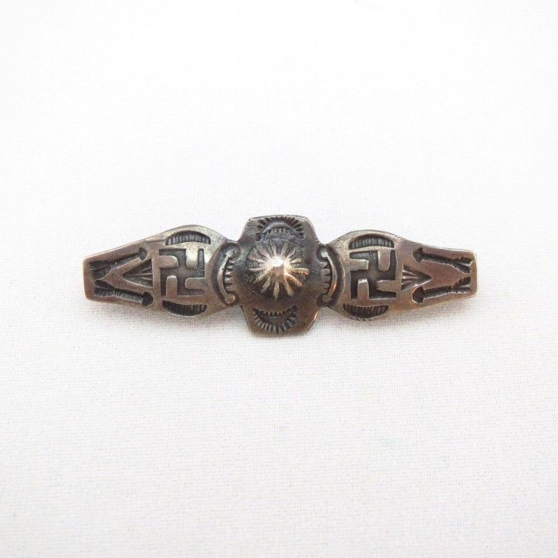 Antique 卍 & Arrow Stamped Small Pin Brooch  c.1930
