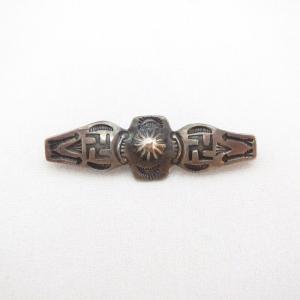 Antique 卍 & Arrow Stamped Small Pin Brooch  c.1930