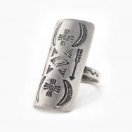 Antique Navajo Stamped "Ketoh Style" Tourist Ring  c.1935～