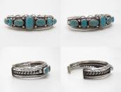 Vintage Navajo Gem Quality No.8 Turquoise Row Cuff c.1955～