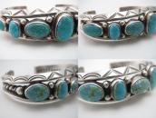Vintage Navajo Gem Quality No.8 Turquoise Row Cuff c.1955～