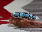 Vintage Navajo Gem Quality No.8 Turquoise Row Cuff c.1955～