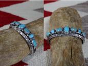 Vintage Navajo Gem Quality No.8 Turquoise Row Cuff c.1955～