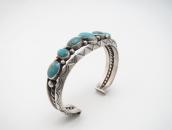 Vintage Navajo Gem Quality No.8 Turquoise Row Cuff c.1955～