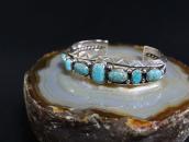Vintage Navajo Gem Quality No.8 Turquoise Row Cuff c.1955～