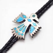 Attr. to【Thunderbird Shop】Turquoise Inlay T-bird Bolo c.1950