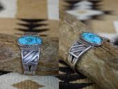 Transitional Hopi Silver Overlay Cuff w/Turquoise  c.1950
