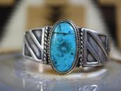 Transitional Hopi Silver Overlay Cuff w/Turquoise  c.1950