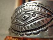 Antique Navajo 卍 Stamped Ingot Silver Wide Cuff  c.1920～
