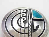 Vintage Hopi or Navajo Overlay & Turquoise Inlay Pin  c.1950