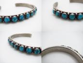 Antique Zuni 15 High Grade Turquoise Row Narrow Cuff c.1930～