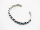 Antique Zuni 15 High Grade Turquoise Row Narrow Cuff c.1930～