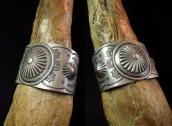 Vintage Repoused & Stamped Wide Cuff Bracelet  c.1940
