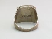 Antique Worn Silver Men's Ring w/Square cut #8 TQ  c.1940～