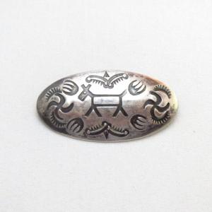 Antique Horse & 卍 Stamped Silver Small Pin Brooch  c.1930