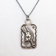 Antique ➸ Thunderbird Patch Tag Pendant Necklace  c.1930～