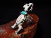 Zuni Vintage Channel Inlay Pink Snoopy Silver Ring  c.1960～