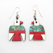 Antique Santo Domingo Thunderbird Pierced Earrings  c.1940～